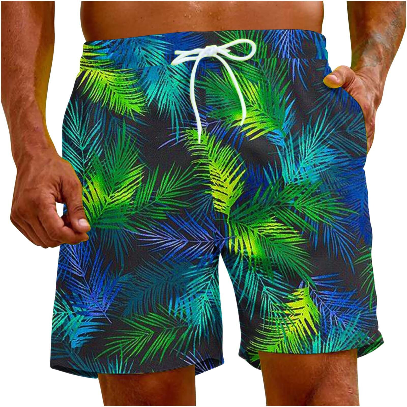 Free Shipping Designer Beach Pants Direct Supply 2025 European And American Cross-border Summer Men's Hawaiian Digital Print Beach Style Men'