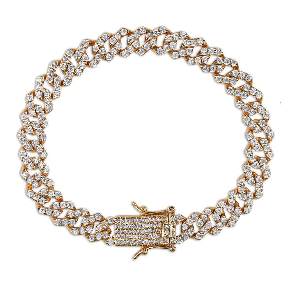 INS10MM Dia-Shaped Cuban Chain Full Dia Necklace for Men and Women Hip-Hop Bracelet Special
