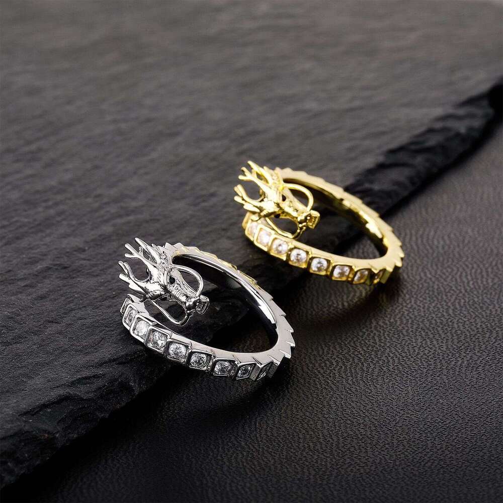 Jin Ao National Trend Three-Dimensional Dragon Chinese Style Hip-Hop Open Ring for Men and Women Daily Personality Trendy Match