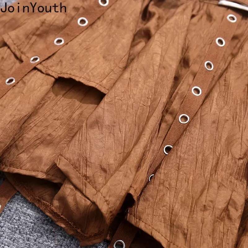 Skirt Suit Women Clothes Two Piece Sets Rivet V-neck Denim Crop Tops Irregular A-line Mini Skirts Outfits Summer Sexy Y2k Set