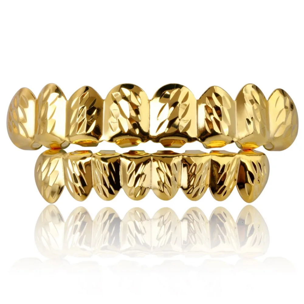 TOP Fit Gold Silver Color DCut Top Bottom Teeth With Silicone Hip Hop Rock Jewelry Christmas Gift 250613