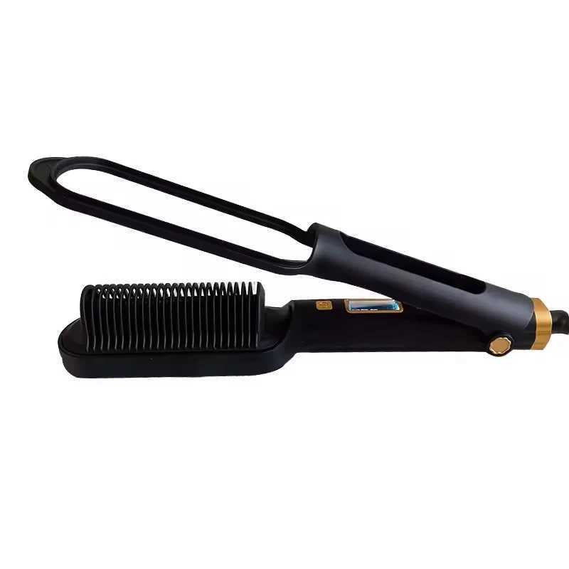 Electric Combs Flat Iron Hot Air Hair Comb Straightener Electric Hairbrush Hair Straightening CombXJ250621