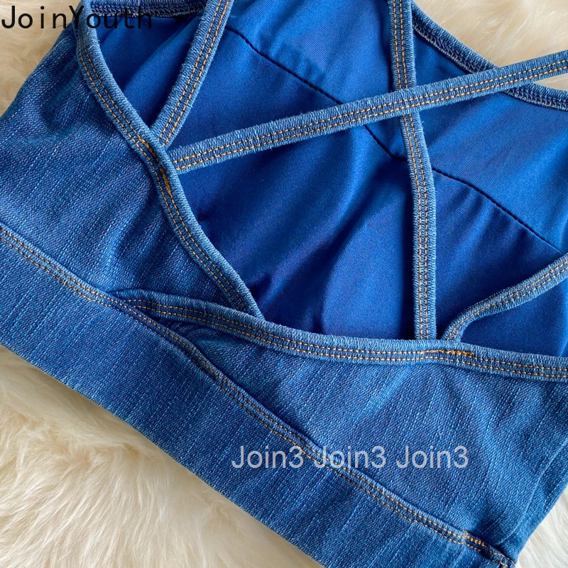 Denim Vest for Women Streetwear Fashion Korean Camis 2025 Ropa Mujer Sexy Backless Tunic Sleeveless Tanks Harajuku Cropped Tops