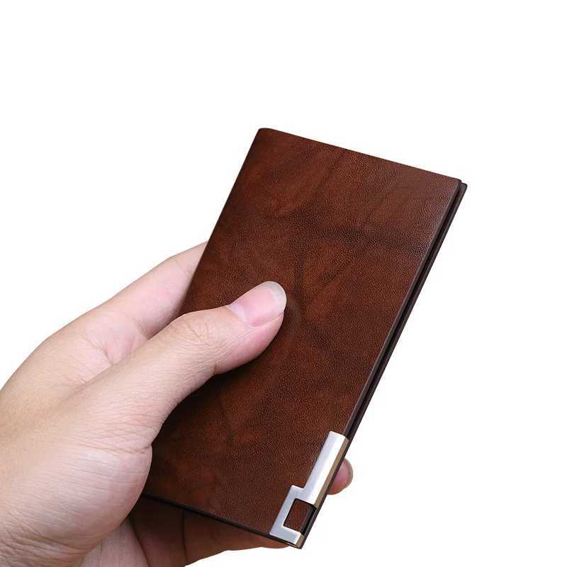 New Mens Wallet Ultra thin 100% Genuine Leather Mini Card Holder Men bi-fold Purse Can Hold Drivers License High quality Z250621