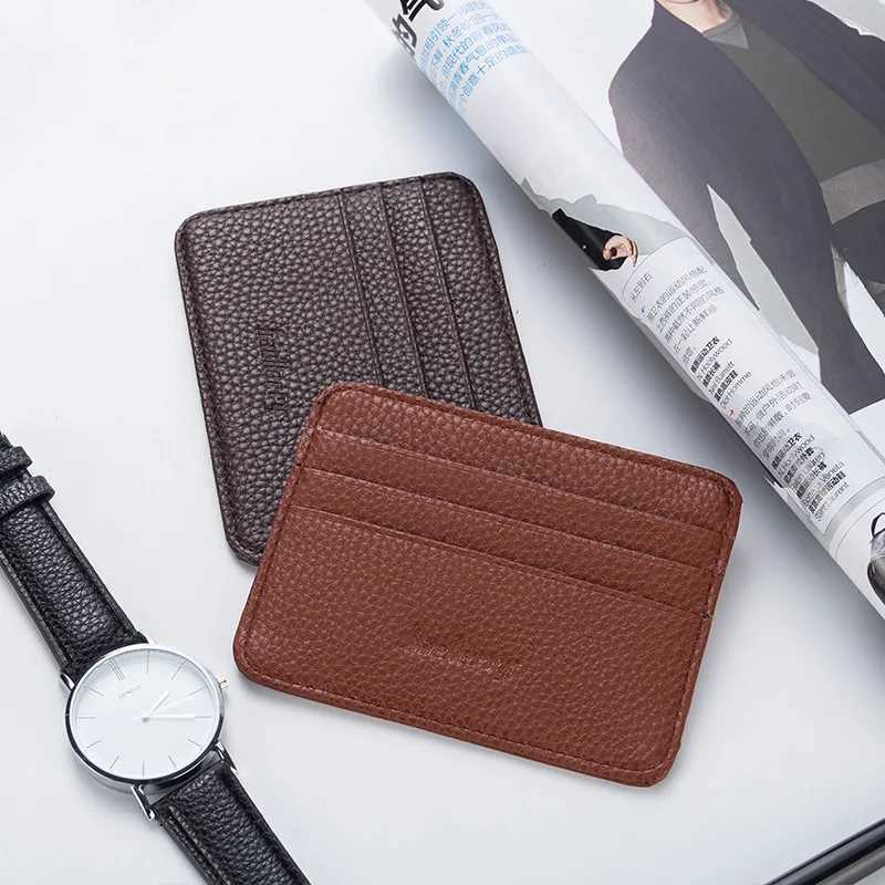 Ultra-thin Slim Double-sided PU Leather ID Card Holder Multi-color Bank Case Multi-slot Wallet Business Card Holder Z250621