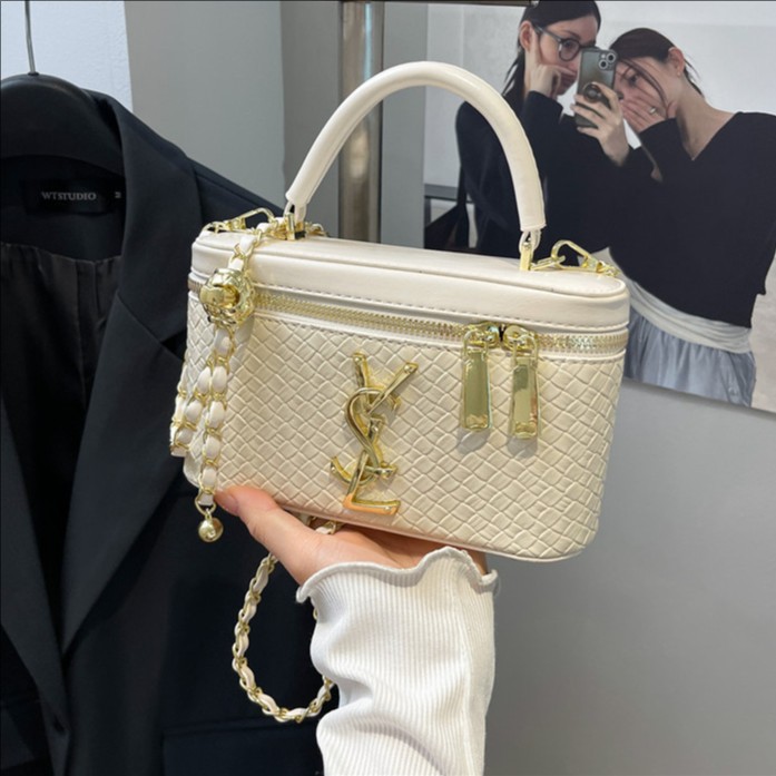 Designer Bag French Style Quilted Box Bag for Women - Summer Chain Strap Crossbody & Top Handle Purse