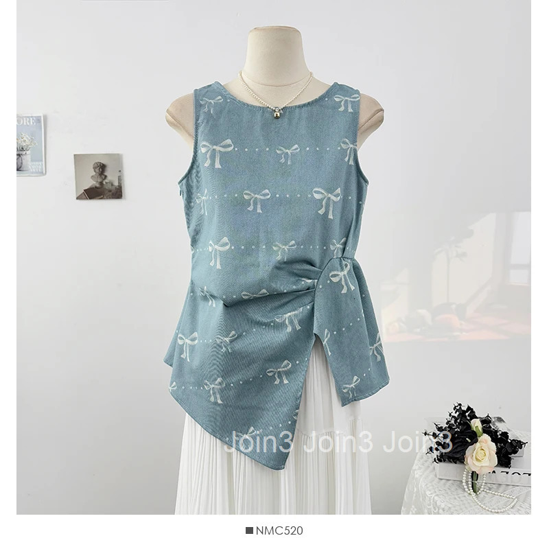 Summer Tanks Womens Clothes O-neck Sleeveless Folds Camis 2025 Ropa Mujer Slim Waist Irregular Plaid Vest Loose Casual Tops