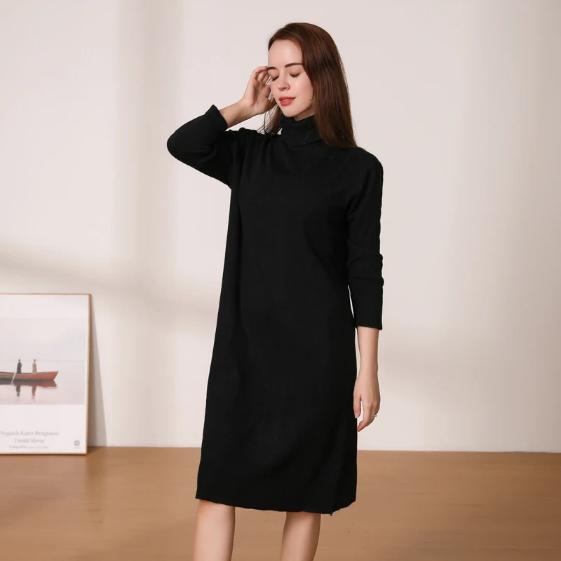 Knitted Womens Winter Dress 2025 Dresses Ladies Sweater Korean Fashion Clothing Robe Clothes Elegant Black Tight Woman Casual 250617