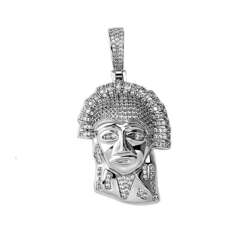Fashion Pendant Ancient Egyptian Pharaoh Head Personality Hip-Hop Men's Trend Full Zircon Necklace