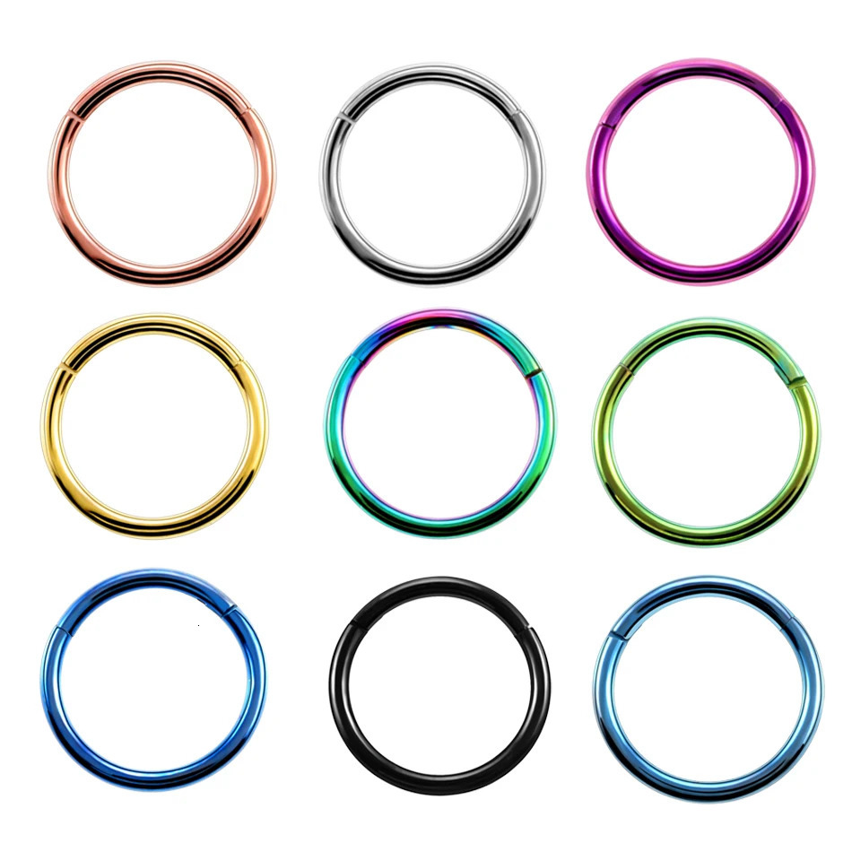1PC G23 Hinged Segment Nose Ring 16g 14g Nipple Clicker Ear Cartilage Tragus Helix Lip Piercing Unisex Fashion Jewelry 250613