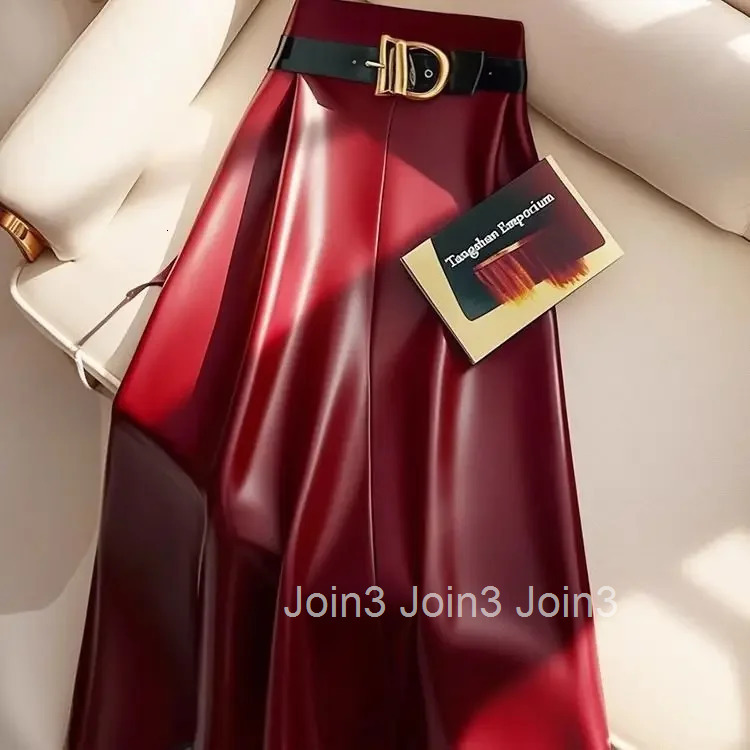 Streetwear Leather Skirts Women Temperament Jupe 2025 Faldas Mujer De Moda Tunic Korean Saia High Waist A-line PU Pleated Skirt