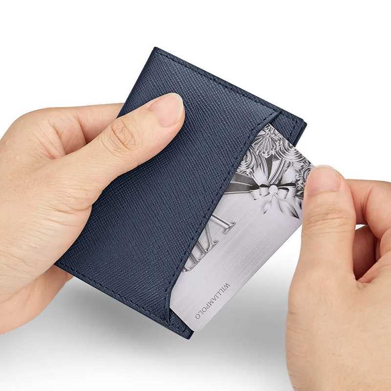 Leather mini card bag fashionable and ultra-thin mens card holder personalized small wallet Z250621