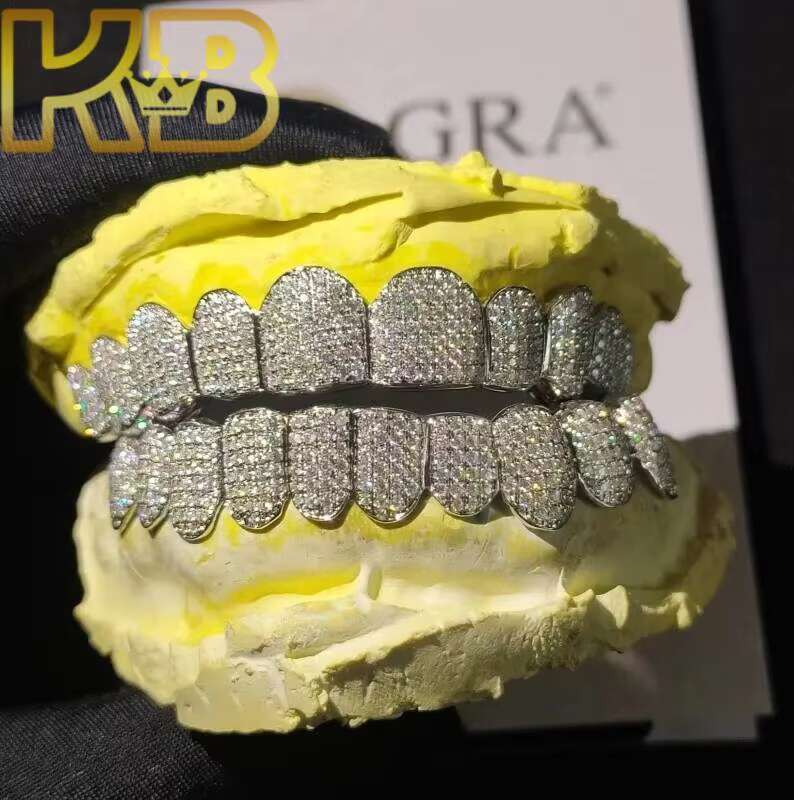 Personalized Diamond Moissanite Grillz Gift Sterling Dental Plated Women Out Grills Vvs Jewelry Mens Unisex Body Wear