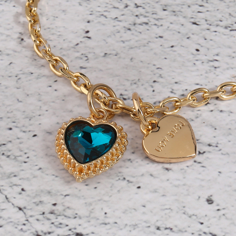 Korean Style Personalized Heart Inlaid English Letter Bracelet Internet Celebrity Jewelry