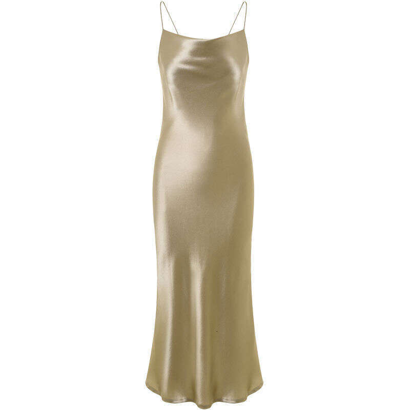 White Skirt Maxi Skirt High End With Swing Collar Slim Fit Elegant Goddess Style Mulberry Silk Strap Dress For Women Long Skirt