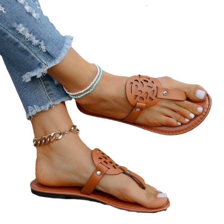 Luxury Brand Designer Shoes High Quality Sandals Casual Flat Toe Clip Sandals For Women Lightweight Beach Sandals Hot-Selling