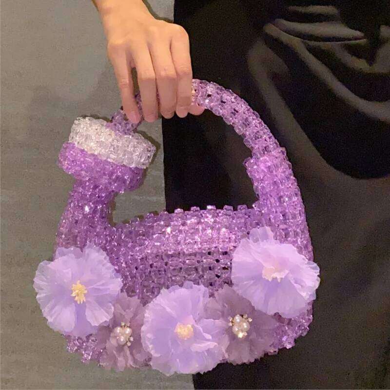 Designer Bag High Quality Pearl Beaded Handmade Handbag Women Fashion Evening Wedding Party Clutch Purse Beads Beading Woven Shoulder Bag