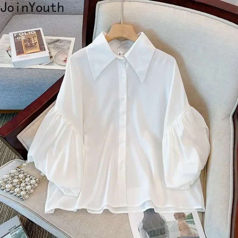 Blouse Women 2025 Blusas Mujer De Moda Chiffon Loose White Shirts Fashion Summer Short Sleeve Blouses Vintage Korean Tops 27o997