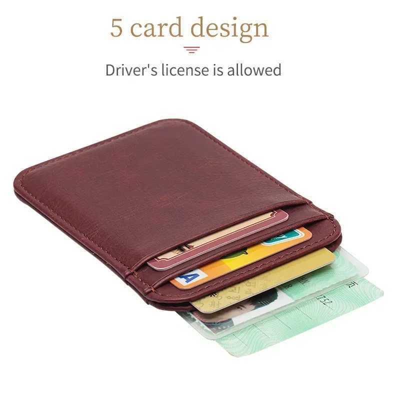 Thin Leather Men Wallet Credit ID Card Holder Purse Money Case for Men Women Fashion Card Bag 11.5x8x0.5cm Z250621