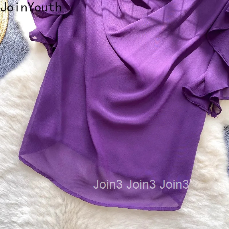 2025 Blusas Mujer De Moda Women Tops Summer Blouses 3D Floral Loose Shirts Ruffles Chiffon Blouse Thin Vintage Womens Clothing