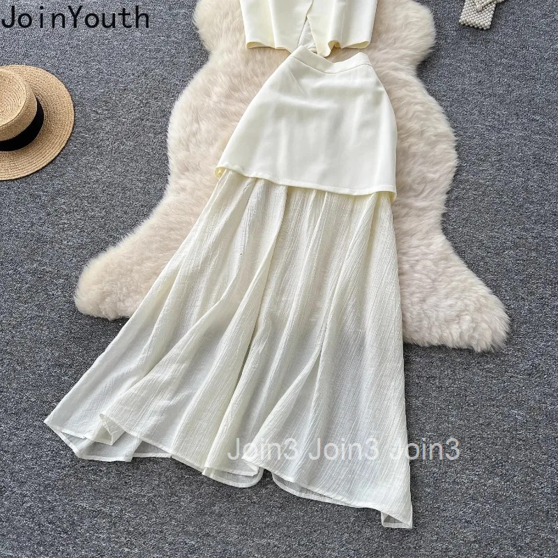 Skirt Outfits Women Clothing Two Piece Sets Sleeveless Vest Coat Patchwork Gauze Bodycon Skirts Suit Fashion Summer Set 63e463