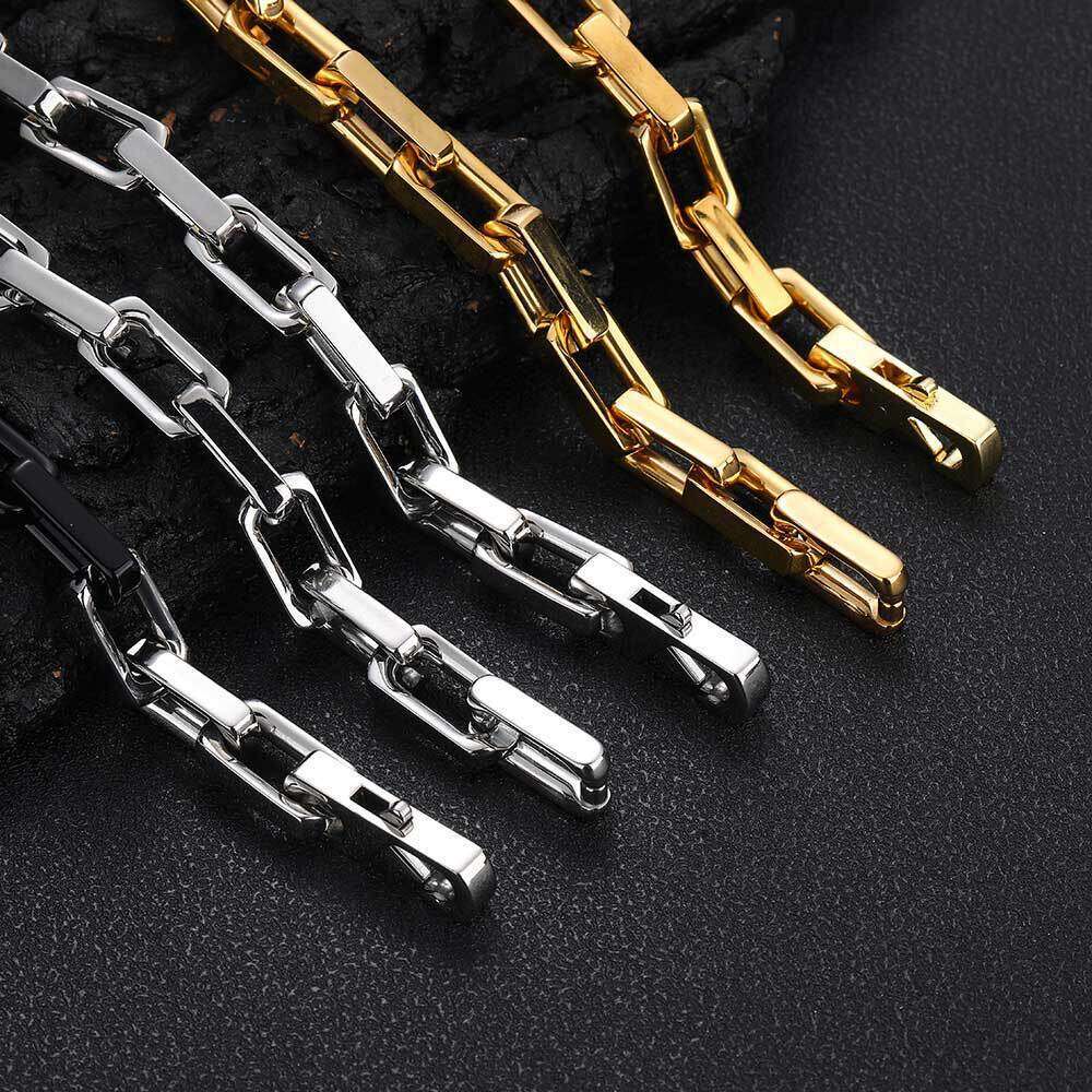 Titanium Jewelry 9mm Bamboo Chain Stainless Steel Hip Hop Personality Bracelet Men's Necklace 9408