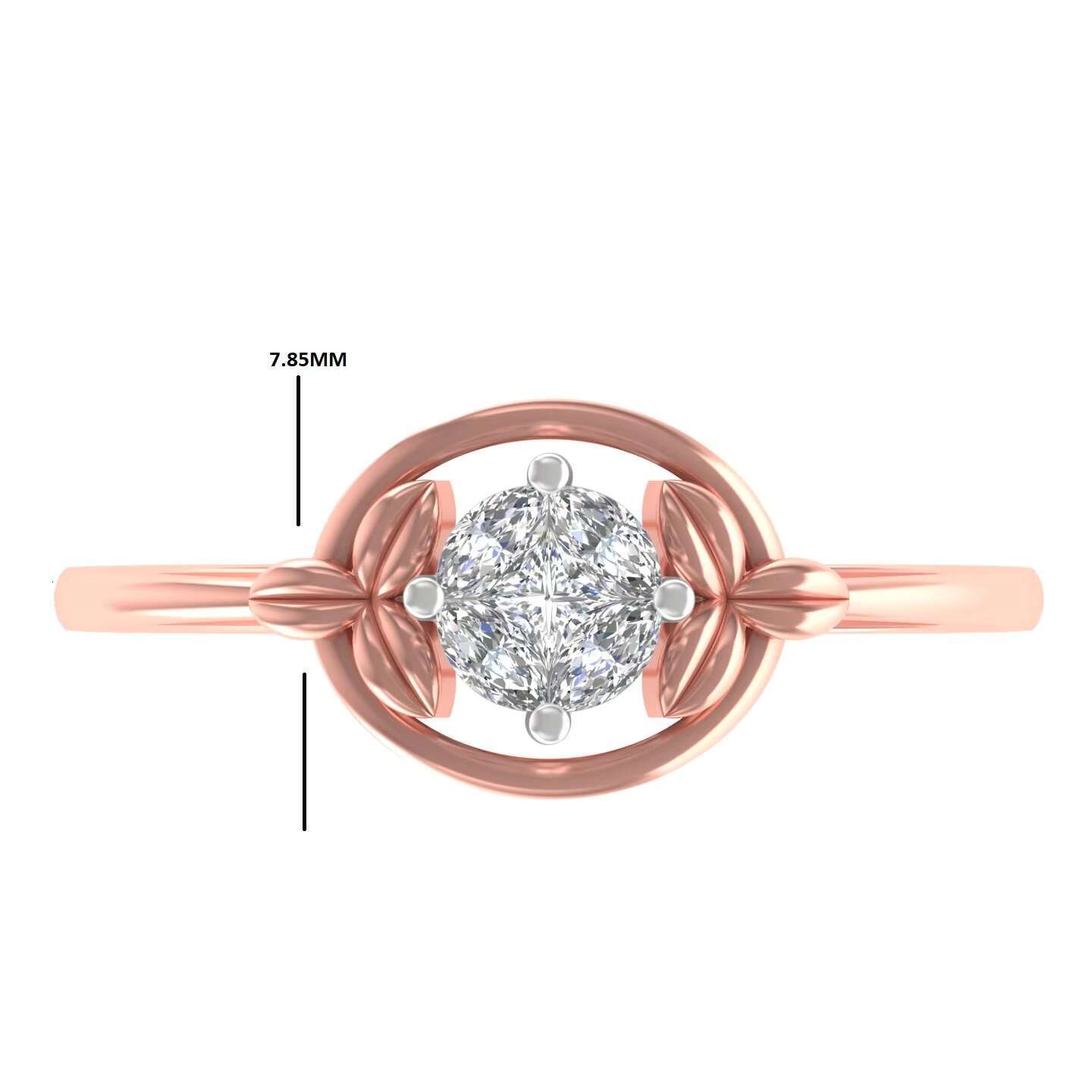Best Quality Cheap Selling Price Best High 14K Rose Gold Plated Diamond Engagement Ring Elegant Design Anniversary