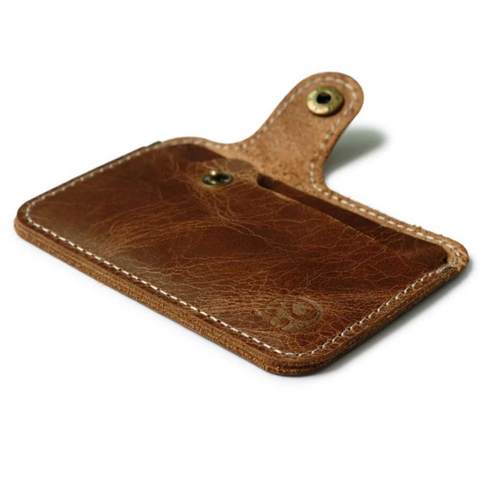 Vintage Leather Business Mini Holder For Men Women Convenient Small Wallet ID Cash Card Case Slim Coin Purse Z250621