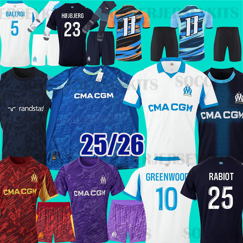 mar seille 25 26 maillot de foot OM GREENWOOD marseile jersey 125TH Anniversary KIDS football shirt hommes enfants RABIOT GOUIRI BALERDI maillot om 25 26 m a r s e i l l e