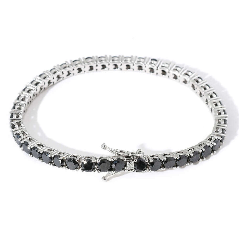 Necklace Hip Hop Gun Black 4mm Single Row Zircon Bracelet Tennis Chain 3c4c
