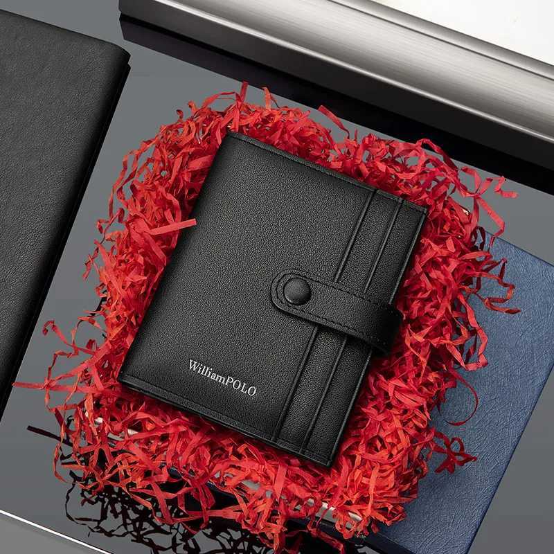 Leather Short Card Holder Mens Fashion Card Bag Mini Small Card Clip Z250621