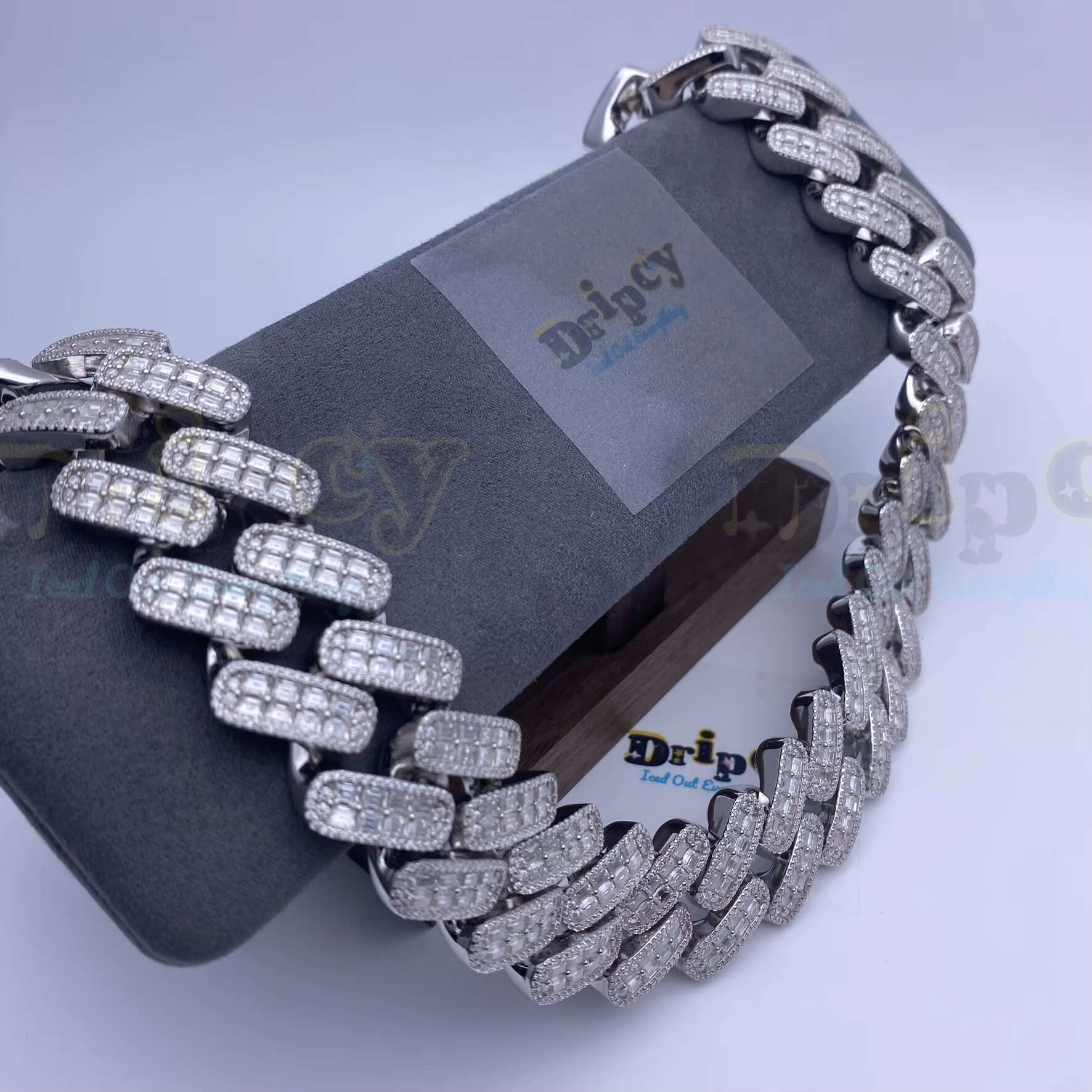 Moissanite Vvs1 d Colour Cuban Link Chain Real Iced Necklace Hip Hop Pass Diamond Test