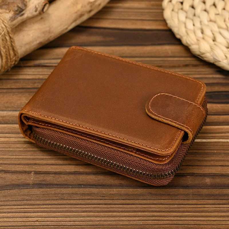 Luufan Genuine Leather Card Holder Purse Cow Leather Case Clutch Wallets Slots For Men Women Mini Slim Short Purse Z250621