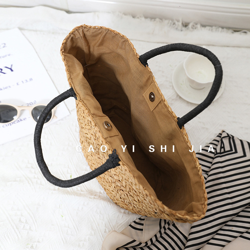 Free Shipping Korean Luxury Woven Bag INS Large Capacity Simple Handheld Natural Grass Woven Bag Women's Designer Vacation Beach Bag