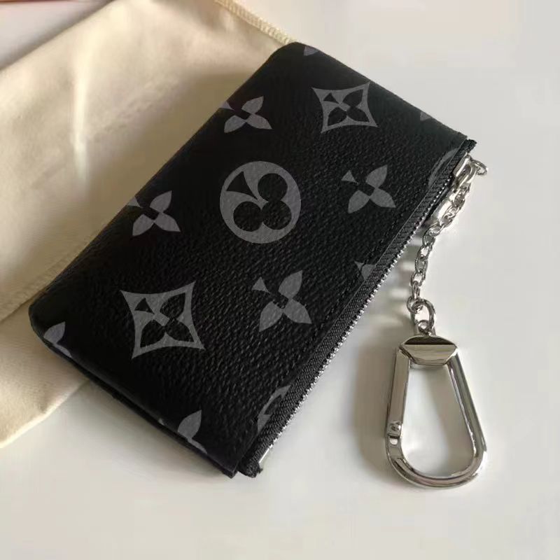 KEY POUCH Designers Mini Wallet Fashion Mens Keychain Ring Credit Card Holder Coin Purse Luxury with box wallet Purse
