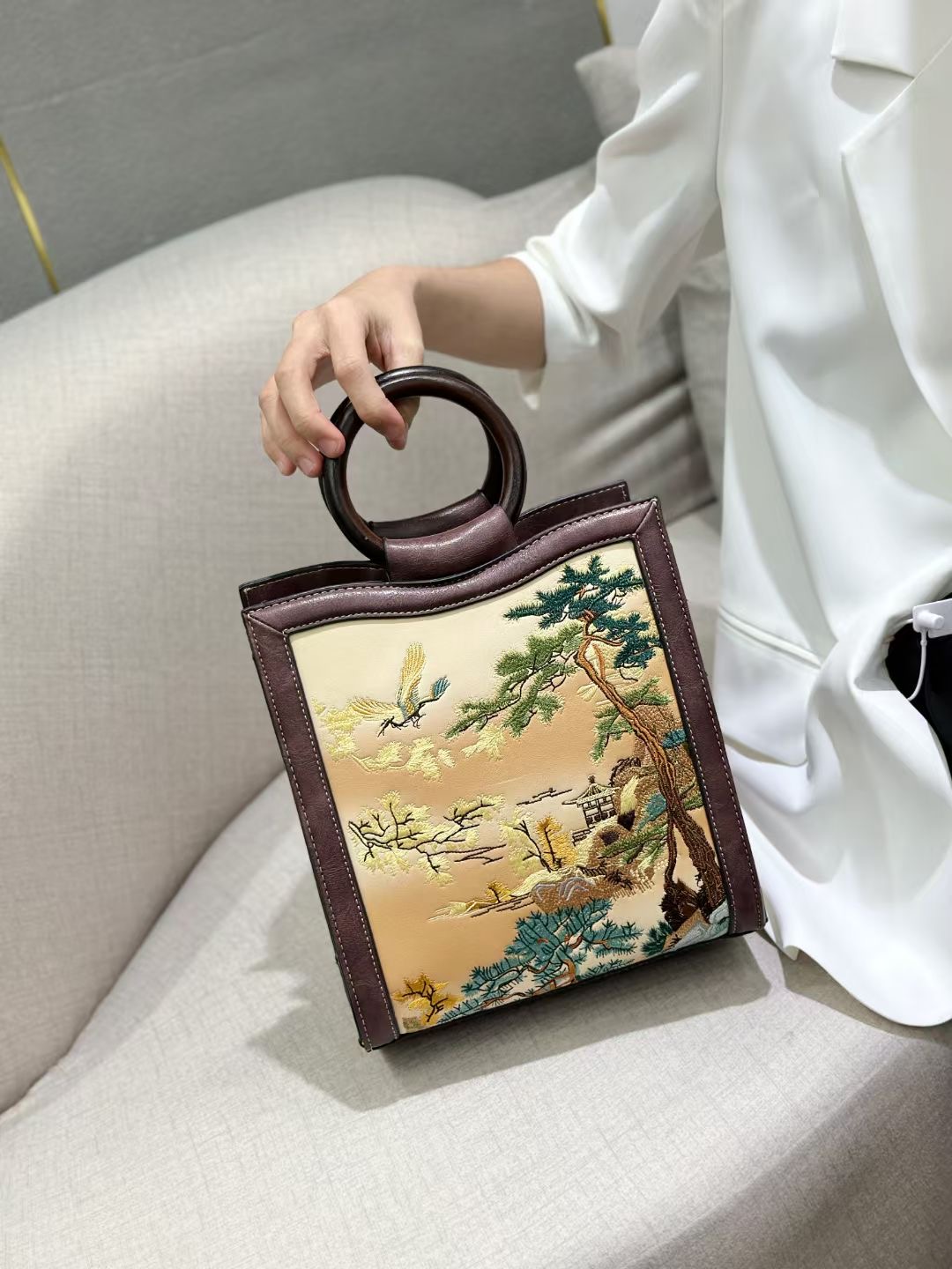 8618-1 Chinese Floral - Embroidered Handbags designer bag Support customization