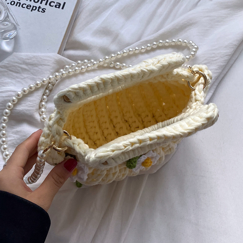 Women's Gardenia Shell Bag Free Shipping Hand Woven Bag Free Gift For Girlfriend Handbag Luxurious Casual Designer Crossbody Bag Beach Bag