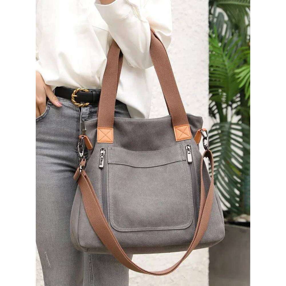 Large Capacity Women's Canvas Tote Bag, Durable And Stylish Single Shoulder Everyday Use, Casual Messenger Bag For Women