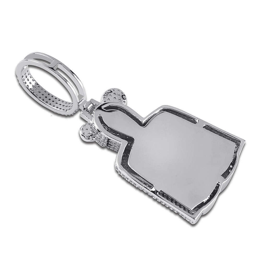 Clown Joker Half Body Statue Large Personality Men's Pendant Full Zircon Necklace Accessory