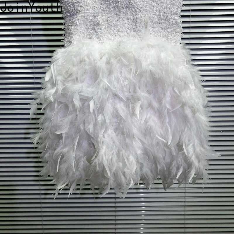 Summer Sexy Party Dresses Women Clothes Patchwork Feather Slim Fit Robe Femme Folds Bodycon Mini Dress 2025 Vestidos De Mujer