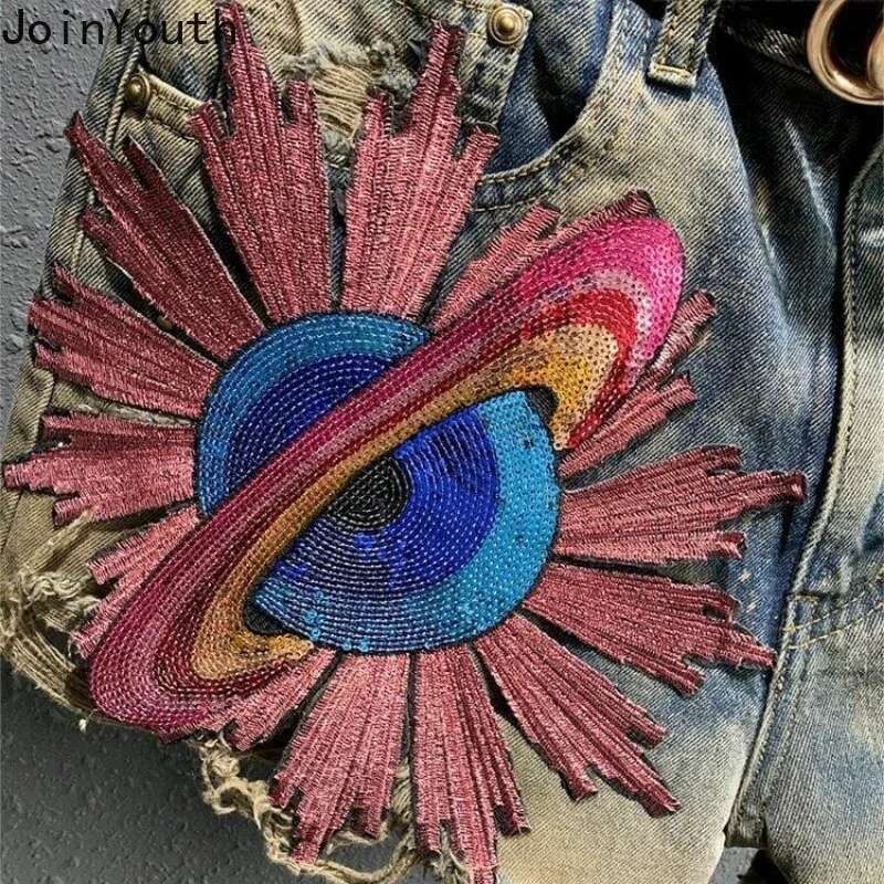 Korean Shorts for Women High Waist Denim Wide Leg Pants 2025 New Bottoms Streetwear Fashion Casual Pantalones Cortos De Mujer