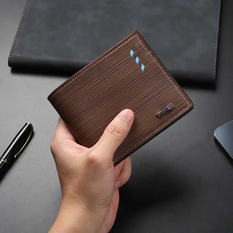 2025 Men Short Bifold PU Leather Wallet Credit ID Card Holder Large Capacity Purse Masculina Premium Wallet with Coin Bag Zipper Z250621