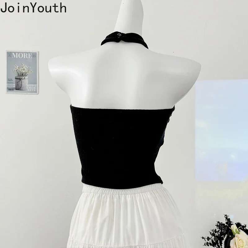 Sexy Vest Women Clothing Heavy Diamond Slim Fit Split Camis 2025 Ropa Mujer Temperament Crop Tops Backless Fashion Y2k Tanks