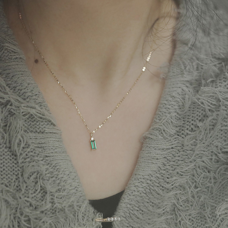 2025 Choucong Ins Top Sell Sweet Cute Simple Fashion Jewelry Pure 100% 925 Sterling Silver Emerald CZ Diamond Women beach Pendant Clavicle Necklace Gi