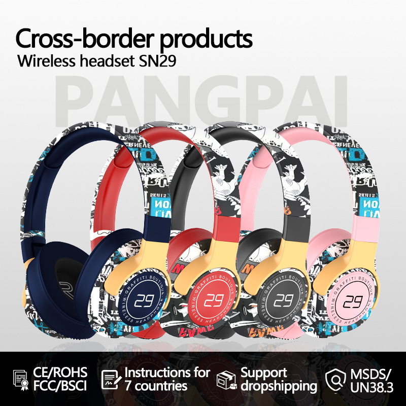 Painted Headphones FM Wireless Bluetooth Music
