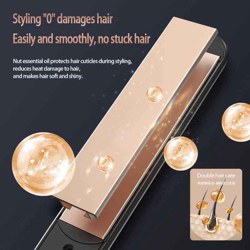 High Quality 2-In-1 Straightener And Curler With 10s Rapid Heating Suitable For Various Types Of Men And Womens Hair TypesXJ250621