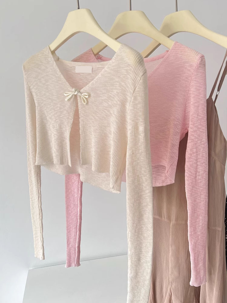 K1102 Gentle small waistcoat women's new Chinese style cardigan with suspender skirt and shawl summer ice silk sunscreen shirt short top