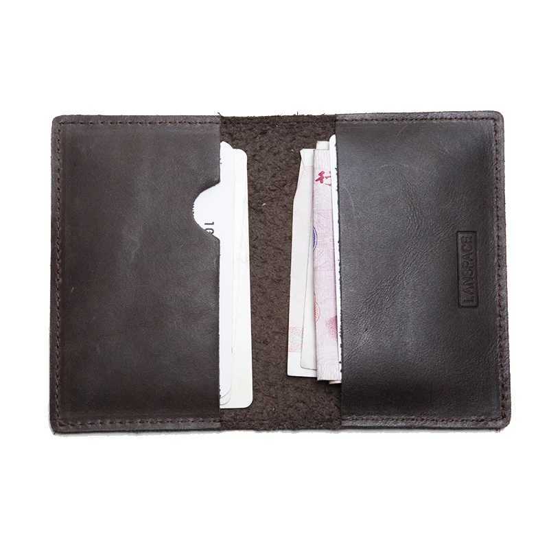 LANSPACE mens leather card holder small case fAshion card id holders Z250621