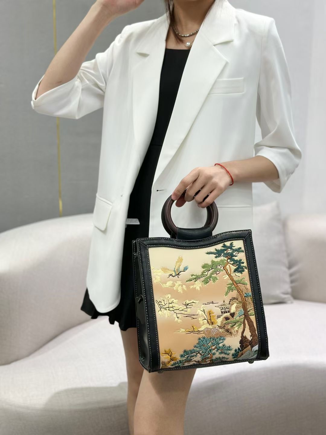 8618-1 Chinese Floral - Embroidered Handbags designer bag Support customization