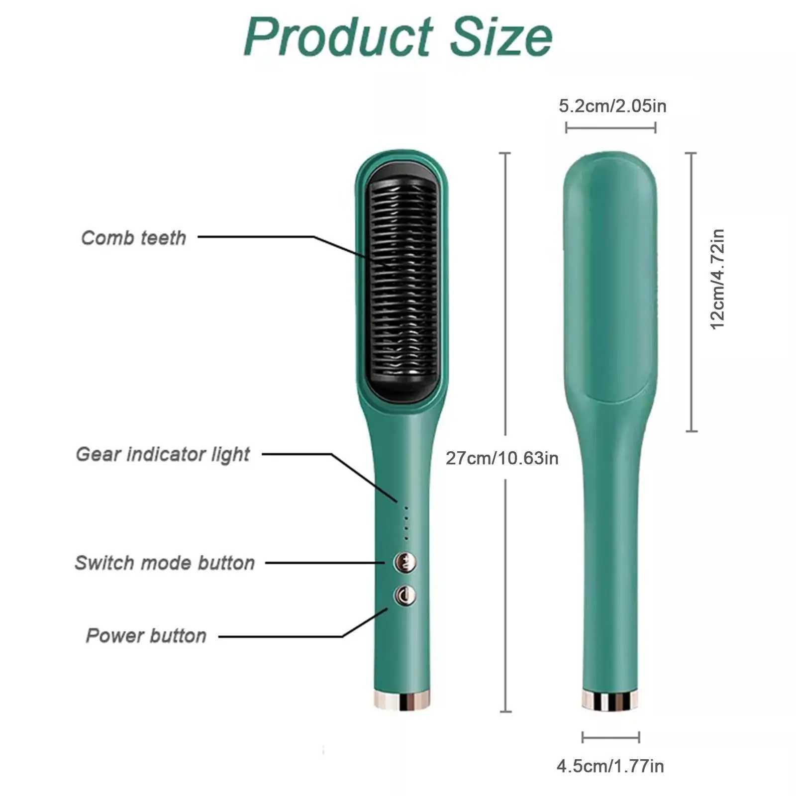 Hot Heating Hair Straightener Hot Comb Curling Iron Multi-speed Electric Straightening Comb Curling Iron Hair BrushXJ250621